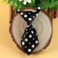 Cute black and white polka dot small tie for cute kids and lovely pets, soft fabric. - Black with White Dots (LD-CW05)