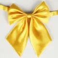 Noeud papillon jaune en satin pour femmes uniforme JK ecole vetement professionnel en polyester. - Jaune Or