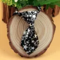 Black and white star printed pet tie for dogs cats and kids party daily wear fashion - Black with White Stars (LD-CW06)