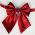 Noeud papillon en satin rouge pour femme, accessoire de col d'uniforme scolaire JK et cravate. - 3 Bordeaux