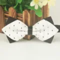 Schwarze weiße Punkte Fliege für Herren Business Hochzeit Polyester spitz Fliege - LJ-JJ209