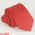 Red jacquard men's narrow tie, elegant polyester business formal suit necktie accessory. - Floral Jacquard(LD-ZB03) / Red