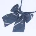 Detailansicht der dunkelgrünen JK Uniform Fliege mit Silberwellen und Sternenmuster. - Dunkelgrün Stern Streifen (LH-HG01)