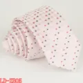 Pink narrow mens necktie with geometric pattern, stylish wedding business formal tie variant. - LD-ZB05