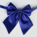 Nœud papillon d'uniforme JK en polyester bleu foncé, accessoire de cravate étudiant élégant. - Bleu Roi