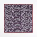 Paarse heren pochet met paisley print stijlvolle bloem zakdoek rode rand nieuw - Paars