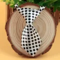 Black and white polka dot tie for kids and pets, cute polyester necktie variant - Black and White Polka Dot (LD-CW10)