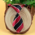 Classic striped baby and pet tie accessory in red and black, perfect for cute daily wear styling. - Red Black White Diagonal Stripe (LD-CW11)