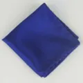 Koningblauwe pochet voor heren met fijn ruitpatroon, stijlvolle polyester pakzakdoek. - Koningsblauw