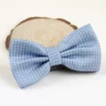 Hellblaue Herren Fliege mit weissen Punkten aus Polyester fuer formelle Hochzeitsanzuege Variante. - Himmelblau Polka Dot (LJ-CD11)