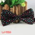 Farfalla da uomo nera in poliestere a pois colorati per matrimonio abbigliamento formale - N. 24