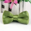 Farfallina in raso verde per bambini e adulti, accessorio da collo in poliestere lucido. - Verde militare