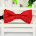 Noeud papillon pour enfants en polyester jacquard carreaux rouges, cravate mignonne. - LJ-Y02 rouge vif