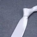 Cravatta da uomo tinta unita in variante grigio chiaro, stile business classico in seta poliestere. - LD-HC8CM Grigio argento