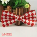 Farfallino A Scacchi Rosso Bianco Uomo Matrimonio Formale Abbigliamento Variante - n.12