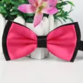 Zweilagige zweifarbige Polyester Fliege für Herren Hochzeit Party Anzug Accessoire. - Rosarot
