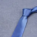 Cravatta uomo affari classica blu tinta unita effetto seta matrimonio ufficio abito - LD-HC8CM24 Celeste