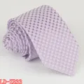 Purple geometric diamond pattern slim necktie, 6cm width stylish polyester formal tie. - LD-ZB33
