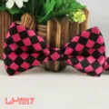 Farfallina rosa e nera a scacchi da uomo, accessorio matrimonio affari in poliestere chic. - N.17
