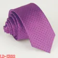 Men purple narrow necktie wedding business formal polyester stylish geometric tie - LD-ZB32
