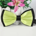 Glänzende Polyester Fliege, zweifarbiges Design für Hochzeit, Abend und Party. - 22 Zitronengelb