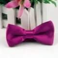 Farfalla viola in raso per bambini, tinta unita lucida doppio strato elegante accessorio. - viola-rosso