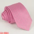 Pink polyester narrow necktie for men, 6cm business wedding formal dress tie variant. - LD-ZB31