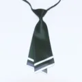 Dunkelgrüne doppellagige messerförmige Krawatte Detail, elegante Uniform Accessoires. - Dunkelgrün