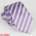 Men's narrow necktie purple and white stripes business formal wedding suit tie 6cm width - LD-ZB30