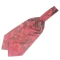 Detail van rood en zwart bedrukte herenstropdasstof, formeel mode-accessoire. - LJ19 (Rood Zwart Abstrakt)