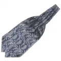 Klassieke blauwe paisley ascot das voor heren, elegante formele halskleding met vintage design. - LJ24 (Donkerblauw Paisley Bloemen)