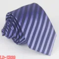 Purple dark blue striped narrow necktie variant for men business formal wear polyester - LD-ZB29