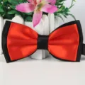 Rote und schwarze zweilagige Satin Fliege fuer Herren Hochzeit und Party Anzug - Knallrot