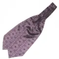 Detailweergave van paarse paisley jacquard herendas, met prachtige stofstructuur. - LJ28 (Donkerpaars Paisley Jacquard)
