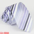 Men slim striped tie business formal neckwear polyester blue purple white black 6cm - LD-ZB28