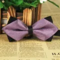 Men's business casual wedding polyester silk bow tie featuring a stylish sharp corner design. - LJ-JJ29