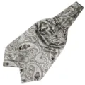 Heren formele paisley ascot das in zilver grijs, klassiek vintage ontwerp voor feestelijke. - LJ35 (Zilvergrijs Paisley)
