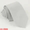 Men's narrow light grey business necktie, stylish 6cm polyester formal wedding tie for daily wear. - LD-ZB39