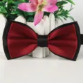Zweischichtige rot schwarze Satin Fliege für formelle Hochzeit Party Abendkleidung Accessoire. - 20 Weinrot