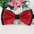 Zweifarbige rot-schwarze Satin-Fliege, elegantes doppellagiges Design für Hochzeiten und Partys. - 12 Chinarot