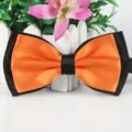 Oranger schwarzer zweilagiger glänzender Fliege, elegantes Polyesterseiden-Accessoire. - 14 Orangegelb