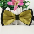 Gold-schwarze zweifarbige Fliege, glänzender Polyester-Stoff für formelle Hochzeitsfeiern. - 7 Luxusgold