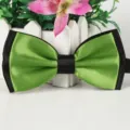 Grüner und schwarzer doppelter Polyester Fliege, stilvolles Herren Hochzeitsaccessoire. - Armeegrün