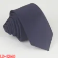 Classic navy blue diagonal stripe men business slim tie, elegant formal wear accessory. - LD-ZB40