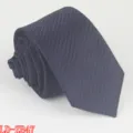 Navy blue narrow necktie for men, stylish pleated design business formal wear variant. - LD-ZB47