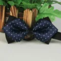 Farfallino classico blu a pois da uomo in poliestere elegante per occasioni formali. - Pois Blu Notte