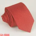 Men's red checkered narrow necktie, polyester business formal tie for wedding and daily wear. - LD-ZB35