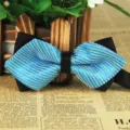 Men sharp corner striped bow tie polyester business wedding fashion neckwear accessory - LJ-JJ38