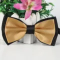 Schwarze und goldene doppelte Fliege, elegantes Polyesterseide Abendmode Accessoire. - Champagner