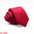 Red narrow necktie polyester slim business formal wedding tie for men student everyday wear. - LD-ZB48